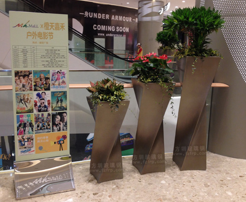 扭曲形玻璃鋼室內花盆