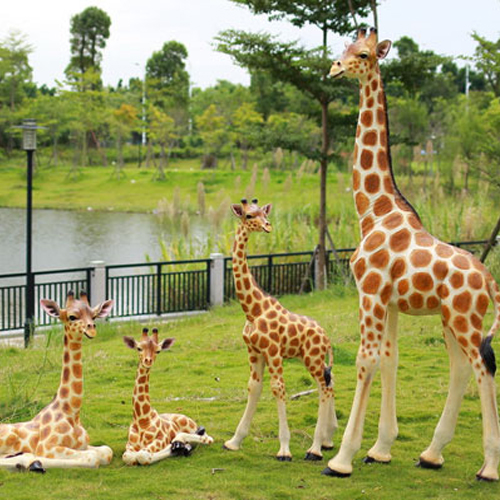 玻璃鋼長頸鹿園林雕塑