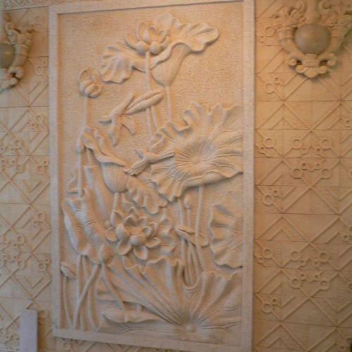 玻璃鋼背景墻砂巖浮雕