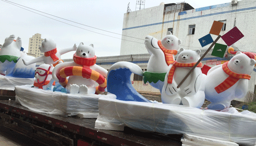 玻璃鋼北極熊雕塑 玻璃鋼北極熊雕塑