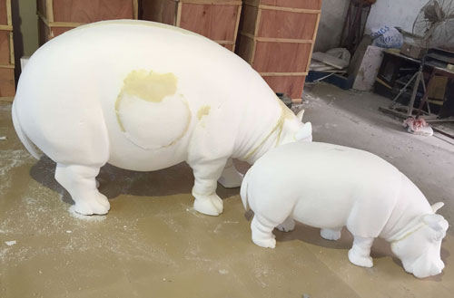 玻璃鋼仿銅河馬雕塑