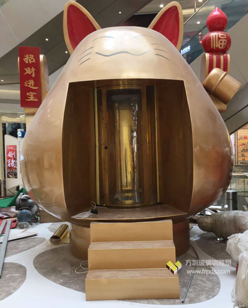 玻璃鋼招財貓雕塑 玻璃鋼招財貓雕塑