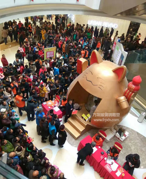 大型玻璃鋼招財貓雕塑