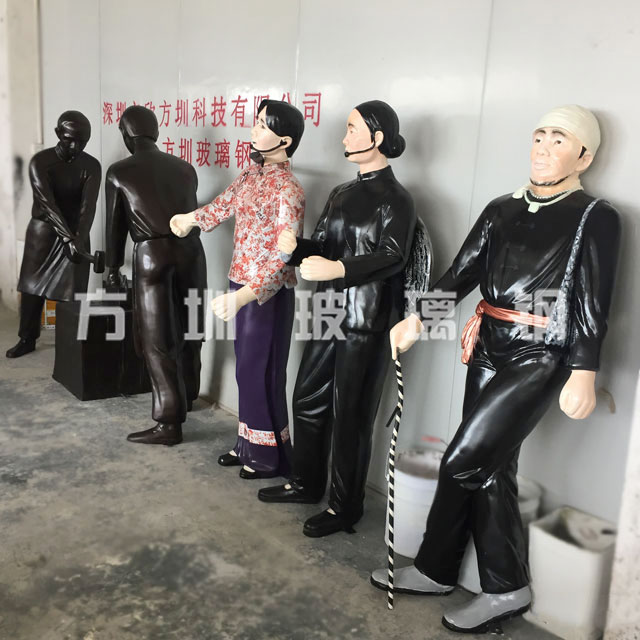 玻璃鋼客家文化人物雕塑 玻璃鋼客家文化人物雕塑