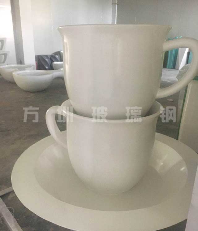 高新區商業街現玻璃鋼咖啡杯造型花盆