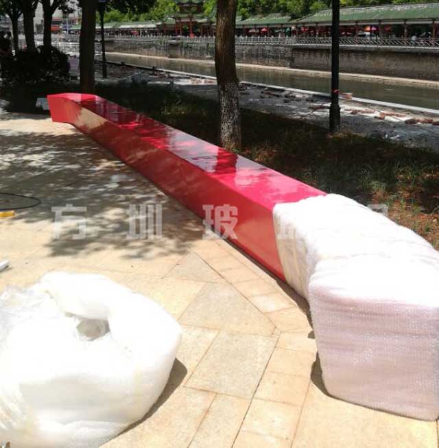 湖南建設公司定制戶外玻璃鋼公共休閑椅美化公共環境