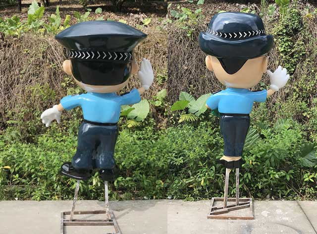 玻璃鋼卡通警察雕塑 玻璃鋼卡通警察雕塑