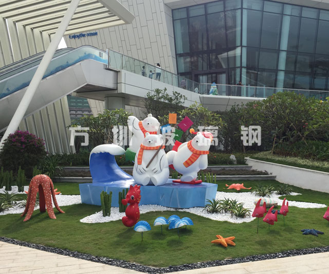 方圳玻璃鋼北極熊主題雕塑 方圳玻璃鋼北極熊主題雕塑