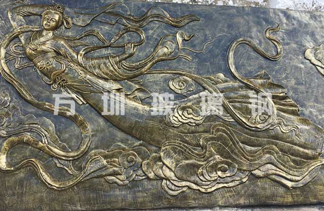 玻璃鋼浮雕嫦娥奔月雕塑 玻璃鋼浮雕嫦娥奔月雕塑