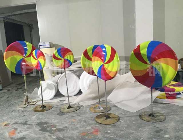 玻璃鋼美陳棒棒糖雕塑 玻璃鋼美陳棒棒糖雕塑