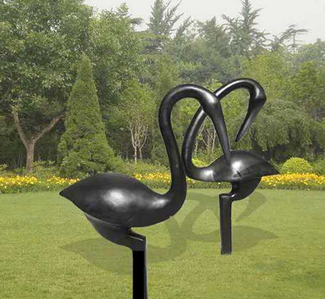 玻璃鋼園林仿銅鶴雕塑 玻璃鋼園林仿銅鶴雕塑
