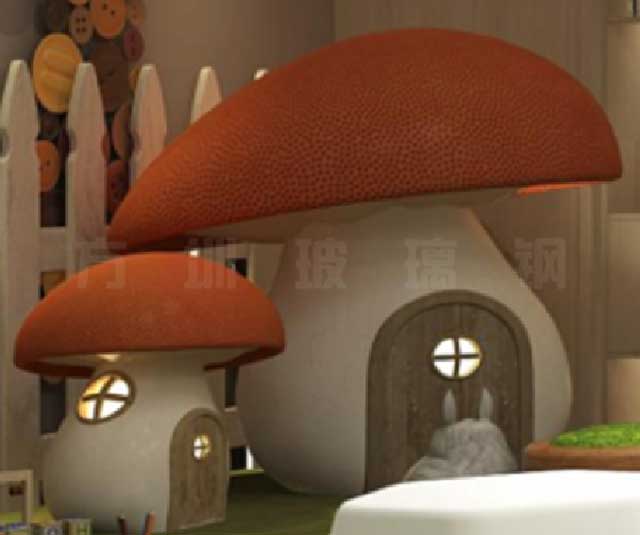 玻璃鋼蘑菇房子雕塑 玻璃鋼蘑菇房子雕塑