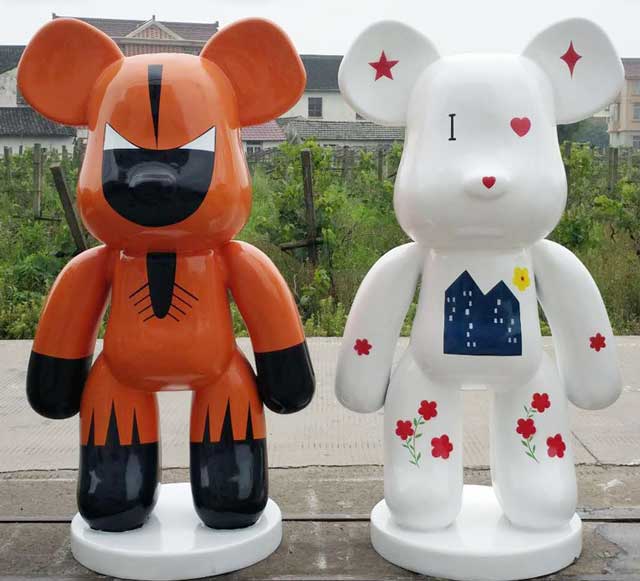 玻璃鋼美陳熊雕塑 玻璃鋼美陳熊雕塑