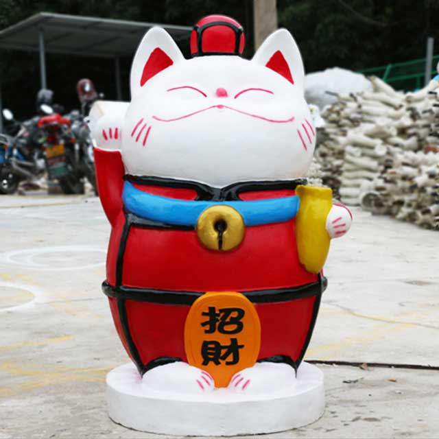 玻璃鋼招財貓雕塑 玻璃鋼招財貓雕塑