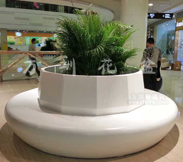 商場玻璃鋼花盆休閑椅