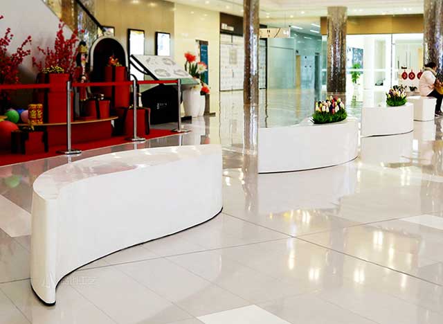 玻璃鋼商場月亮弧形休閑椅