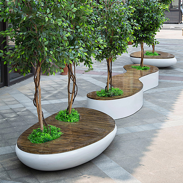 玻璃鋼戶外休閑椅組合花盆