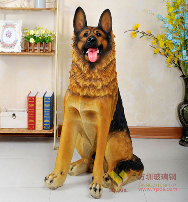 仿真狼狗玻璃鋼動物雕塑