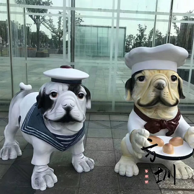 店面形象小狗狗玻璃鋼雕塑