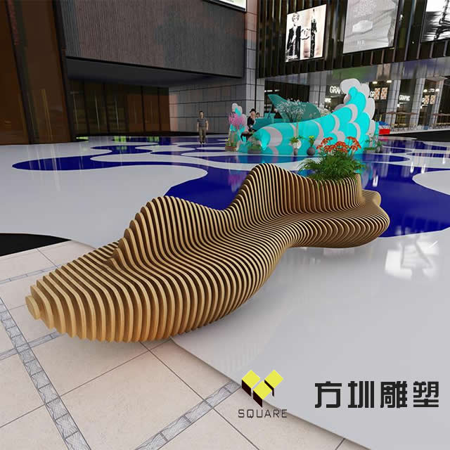 戶外景區帶花盆切片椅