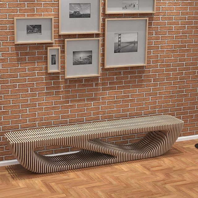 戶外長條形切片公共座椅