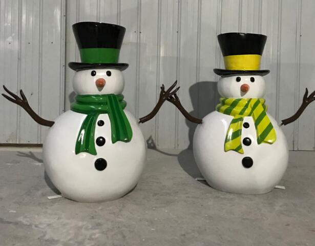 圣誕節玻璃鋼彩繪雕塑形象公仔擺件