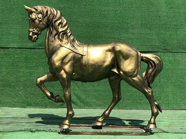 仿銅玻璃鋼馬雕塑