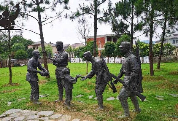 紅色文化抗戰(zhàn)英雄主題紅軍玻璃鋼雕塑