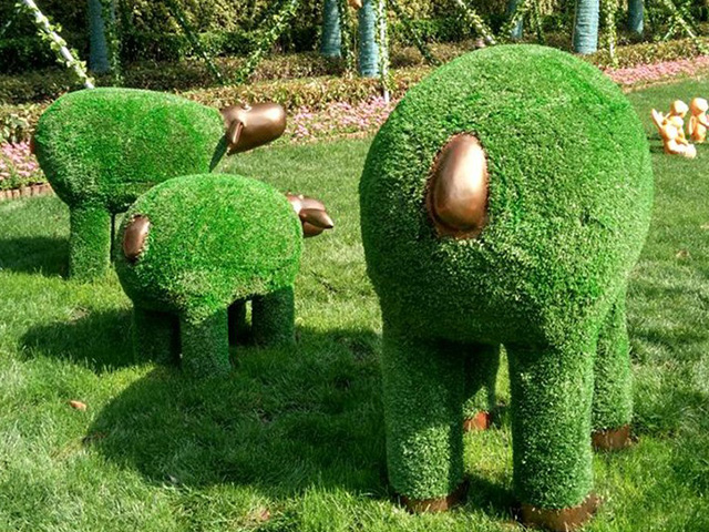 抽象加植絨玻璃鋼綿陽動物雕塑