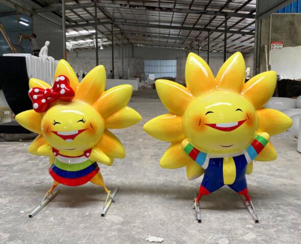 幼兒園玻璃鋼向日葵ip卡通雕塑