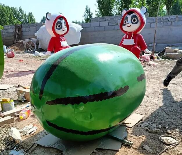 仿真玻璃鋼西瓜水果雕塑效果制作