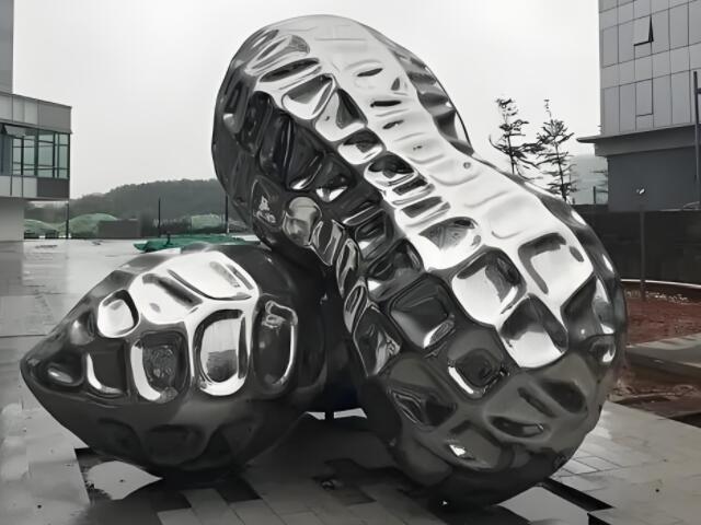 城市景觀廣場不銹鋼好事花生雕塑