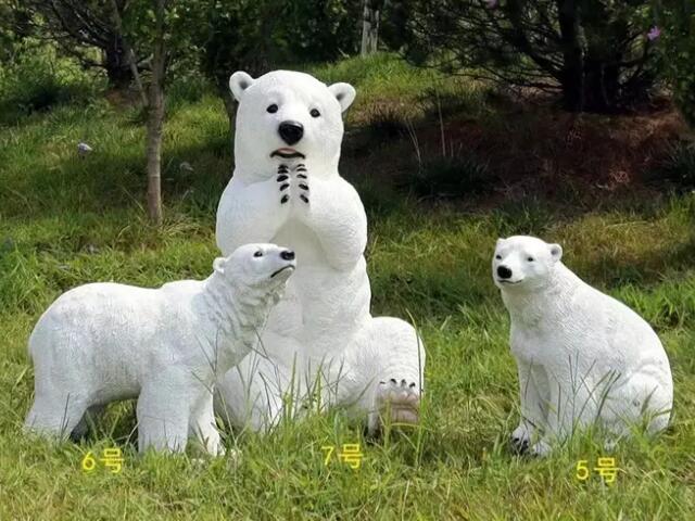 仿真玻璃鋼北極熊動(dòng)物雕塑