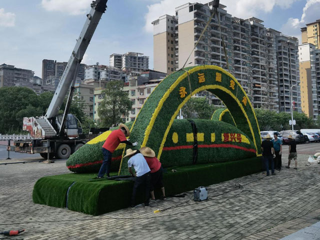 城市廣場裝飾綠雕植物雕塑