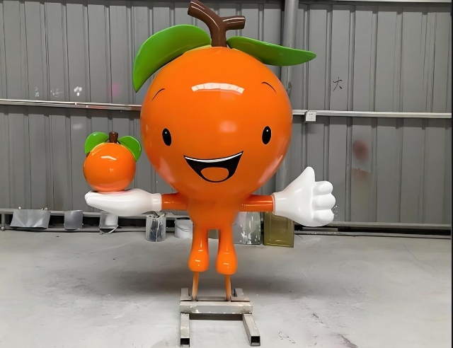 玻璃鋼卡通橘子雕塑點亮空間的創意之選!