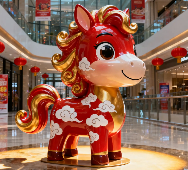 當玻璃鋼遇見卡通馬傳統生肖的現代新生