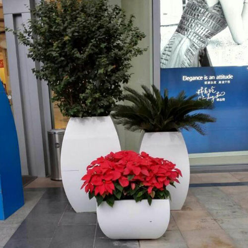 商場玻璃鋼室外花盆
