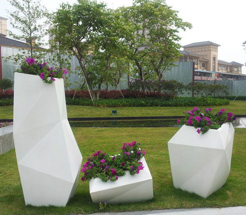 小區玻璃鋼景觀花盆