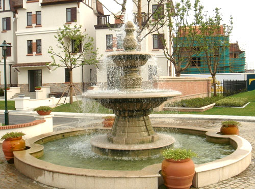 小區(qū)廣場玻璃鋼噴泉花盆