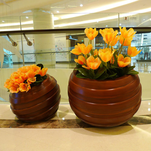 商場玻璃鋼室內(nèi)藝術(shù)花盆