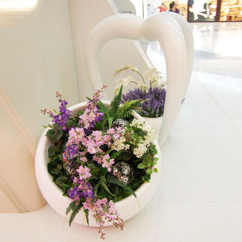 商場美陳玻璃鋼室內花盆