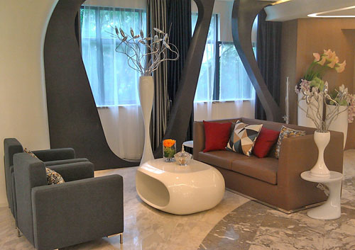 休閑會所玻璃鋼茶幾