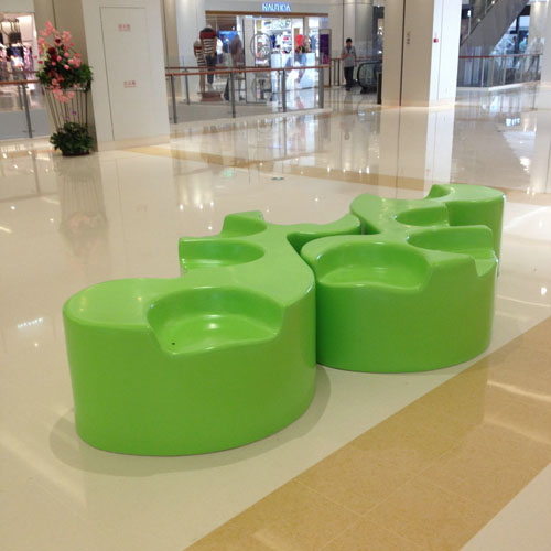 商場波浪形玻璃鋼凳子