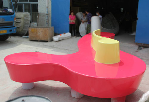 大型商場時尚玻璃鋼沙發