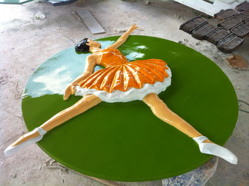 芭蕾造型玻璃鋼藝術浮雕