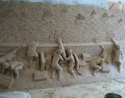 戰爭玻璃鋼大型浮雕墻