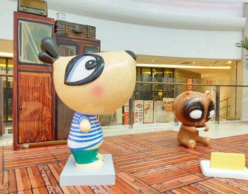 玻璃鋼卡通小狗雕塑