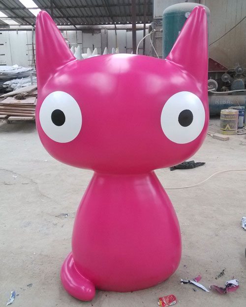 玻璃鋼卡通抽象小貓雕塑