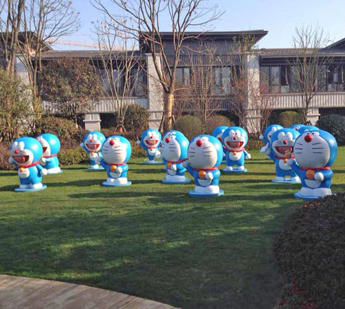 動漫小貓玻璃鋼雕塑組合