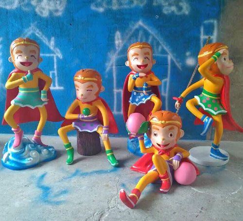 玻璃鋼卡通小猴子各動作雕塑